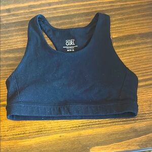 Girls black sports bra